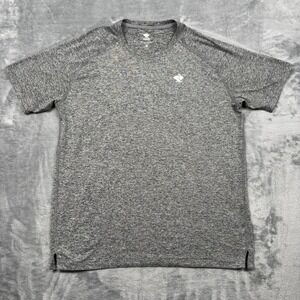 Rabbit EZ Tee Running Shirt Mens Large Charcoal Grey Heather Raglan Sleeve